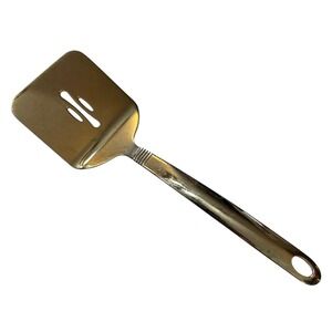 Oneida 18/8 Stainless Steel Slotted Turner Spatula 10 Inch Silver Ribbed Neck